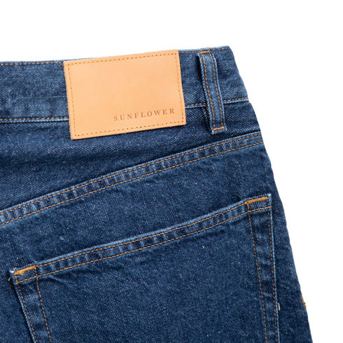 Hello Sunflower Wide Twisted Shorts Rinse Blue 737 5090 Degli Uberti